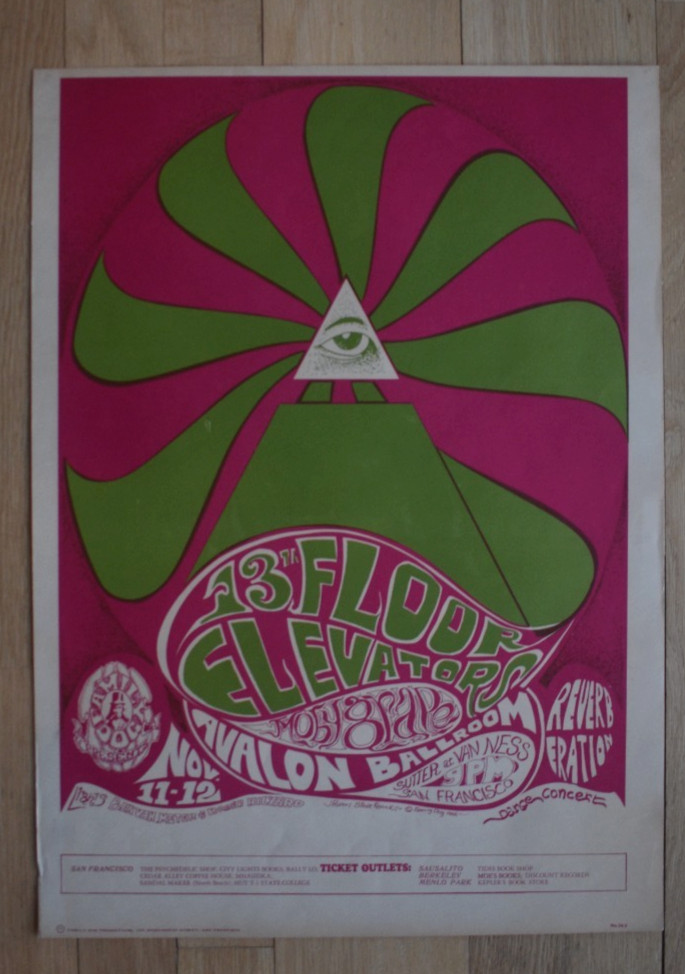 FD 34-3 Family Dog Avalon 13th Floor Elevators 1966 Third Printing Poster