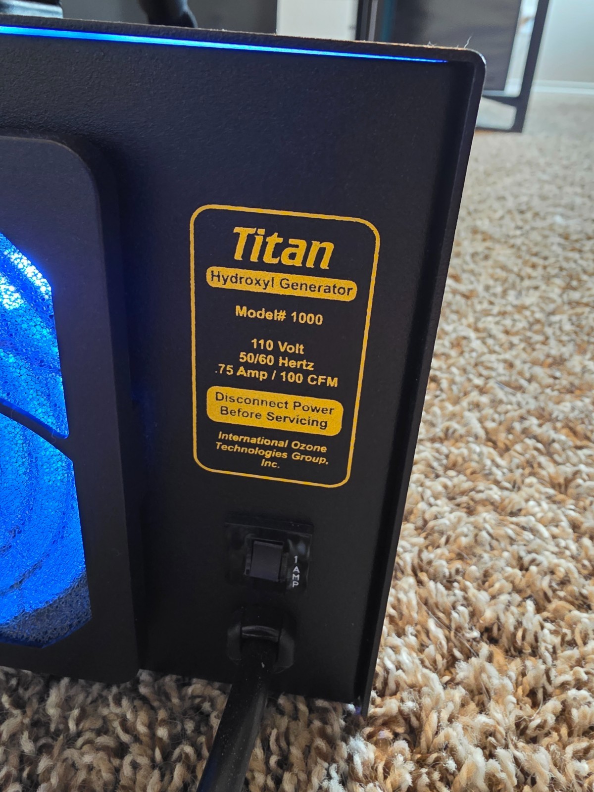 Titan Hydroxyl Generator Model #1000 10,000 SF