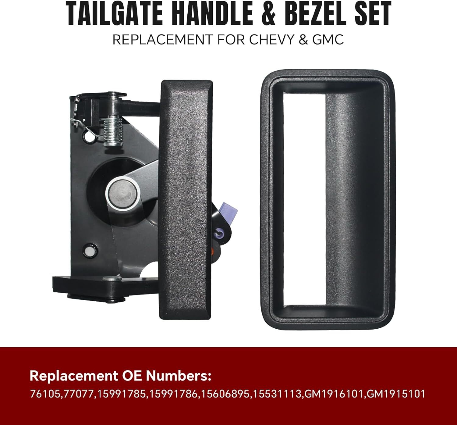 Tailgate Handle & Bezel For Chevy Silverado C/K C1500 C2500 C3500 1988-1998