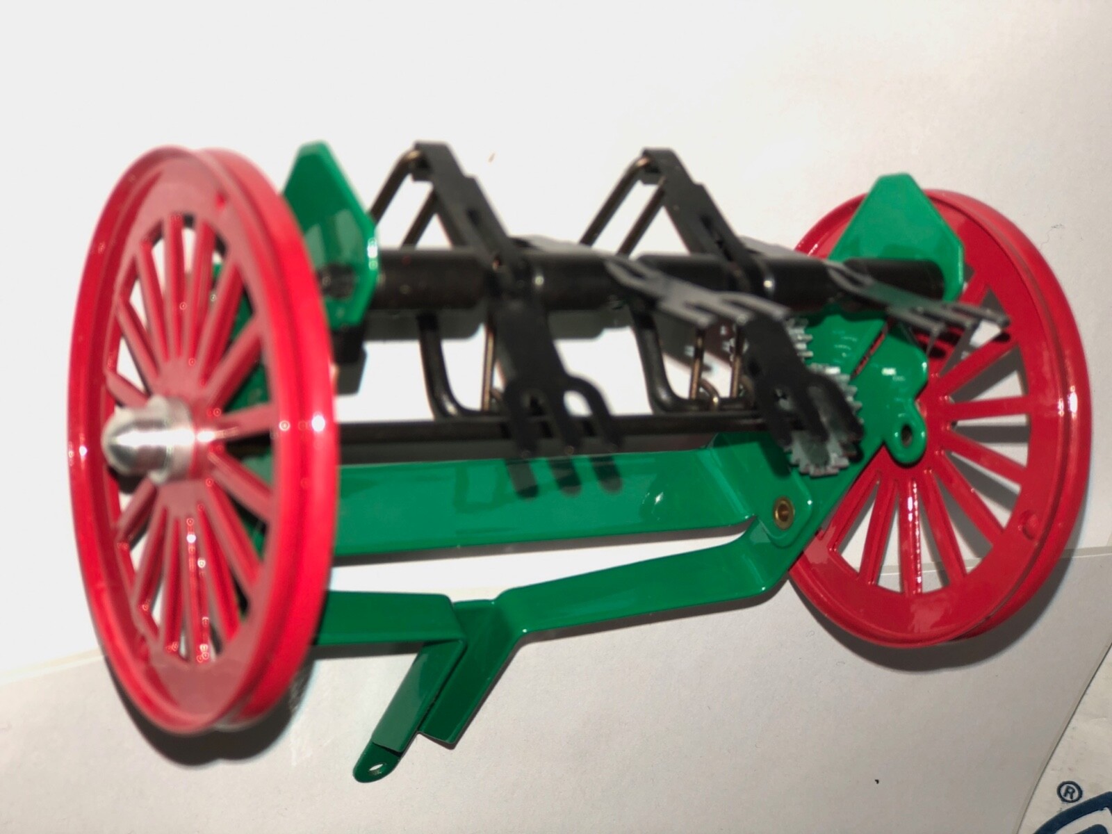 TIN TRACTOR FARM IMPLEMENT VINTAGE TILLER MINT IN BOX  TOY GREAT DISPLAY