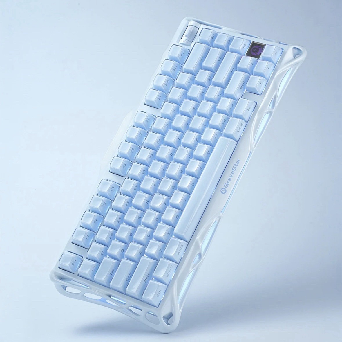 Gravastar Mercury K1 Special Edition Ice Blue Gaming Keyboard, Aluminum Alloy