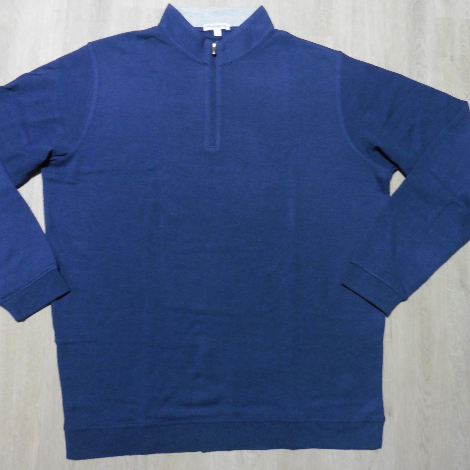PETER MILLAR Mens XL PULLOVER NAVY BLUE CROWN COMFORT 1/4 ZIP POLO SWEATER