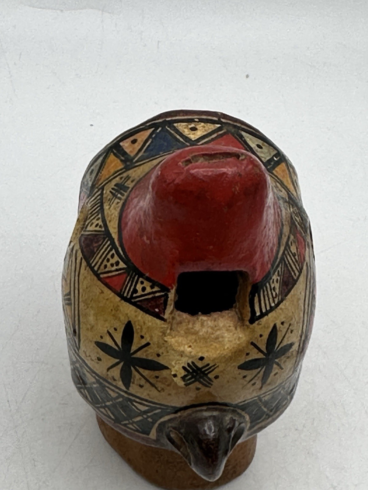 Peruvian Flute Whistle Pendant Musical Instrument Head Design Hand Made