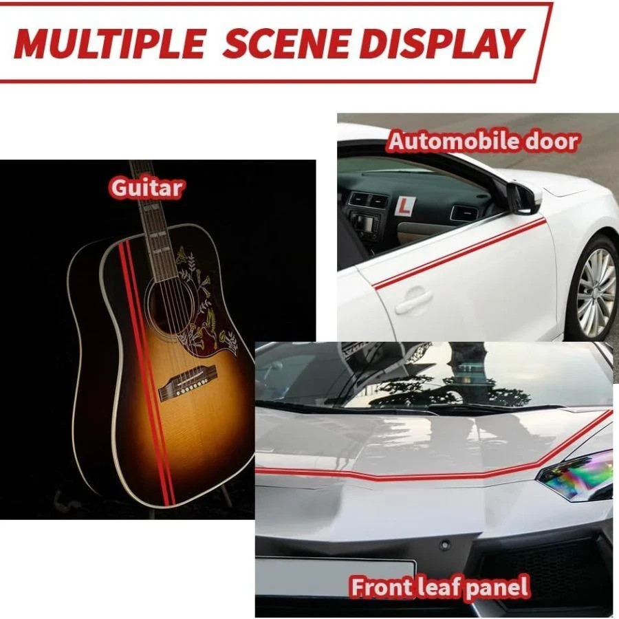 32Ft Car Pinstriping Tape, Vinyl Pin Striping Decals Car Trim Stripe Tape Red