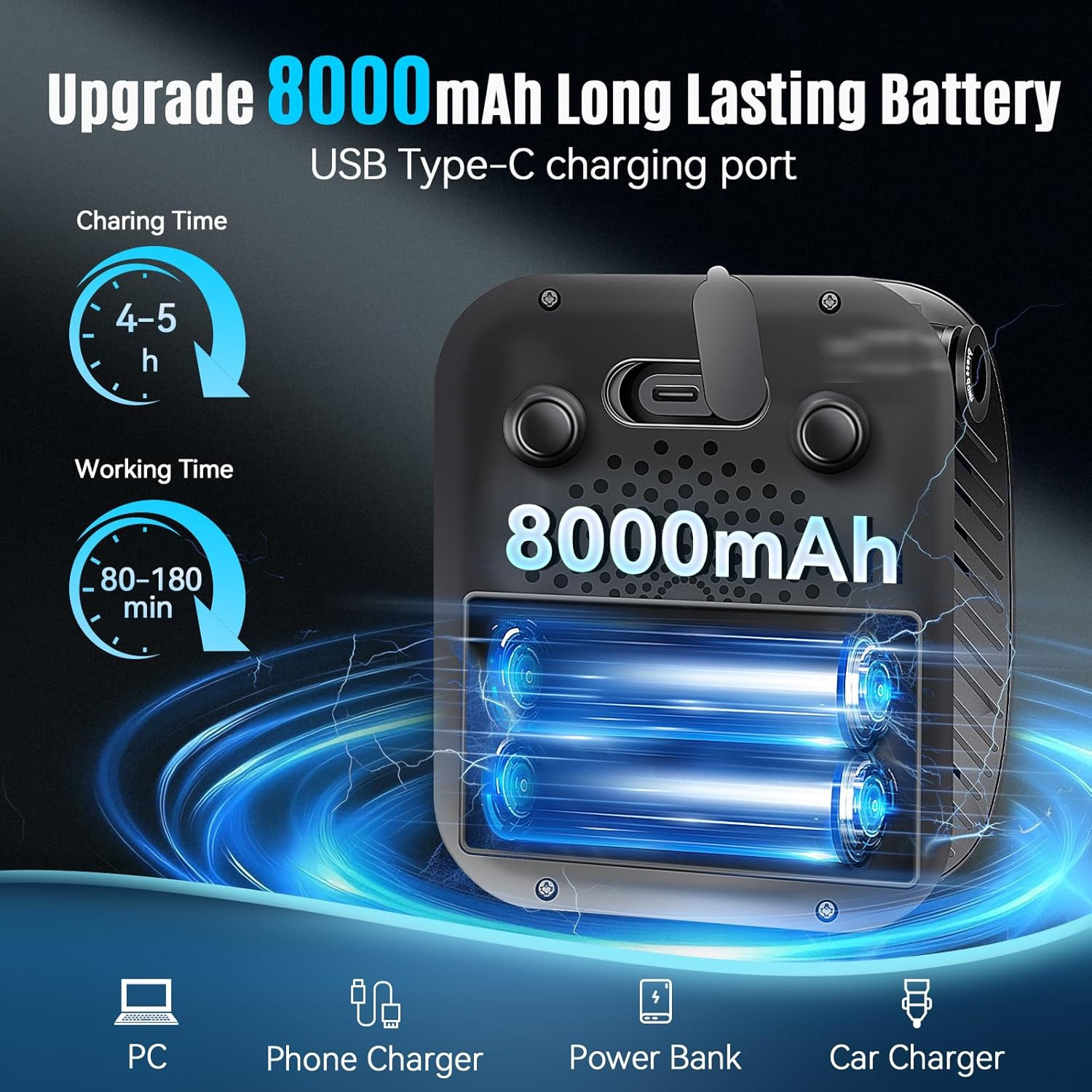 Upgraded Portable Shower with Heater, 1500W Immersion Heated