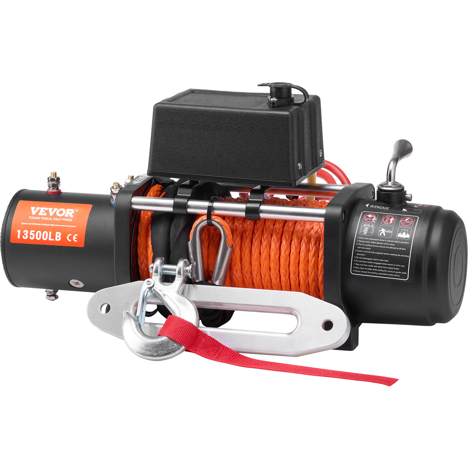 VEVOR Electric Winch Truck 13,500 lb Synthetic Rope Waterproof Remote Control