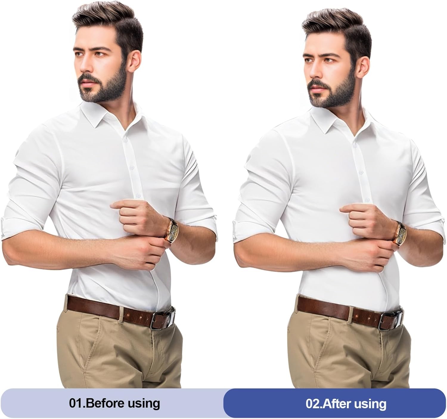 Shirt Stays for Men – Adjustable 3rd Gen Elastic with Non-Slip...