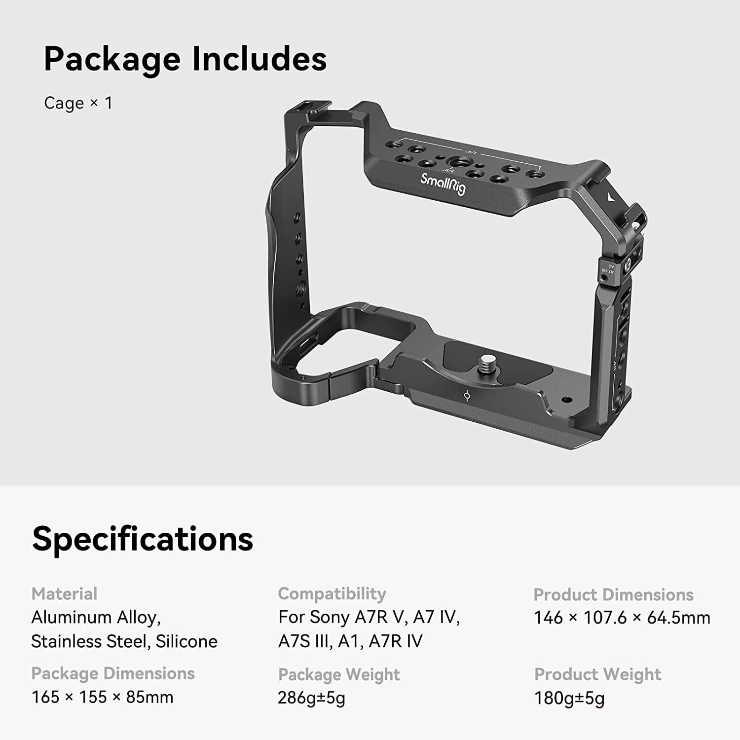SmallRig Cage & Handle Kit for Sony Alpha 7 IV/A7S III/A 1/A7R IV/A7R V Camera