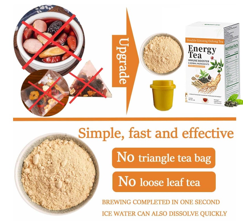 Energy Tea Immune Booster Ginseng Oolong Tea, Kidney Liver Tea For Women & Men