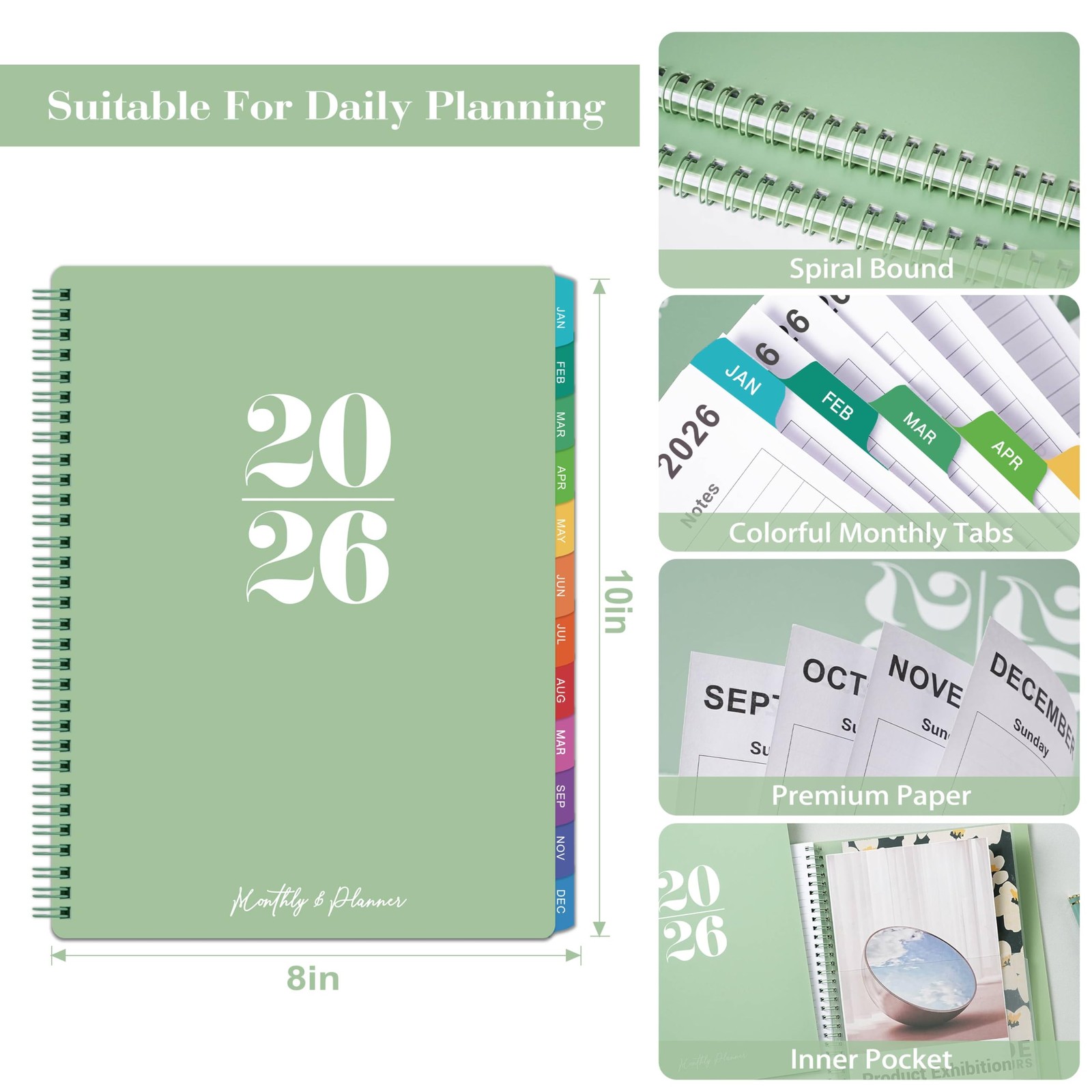 Monthly Planner 2026 - Monthly Planner/Calendar from JAN. 2026 - DEC. 2026, wit