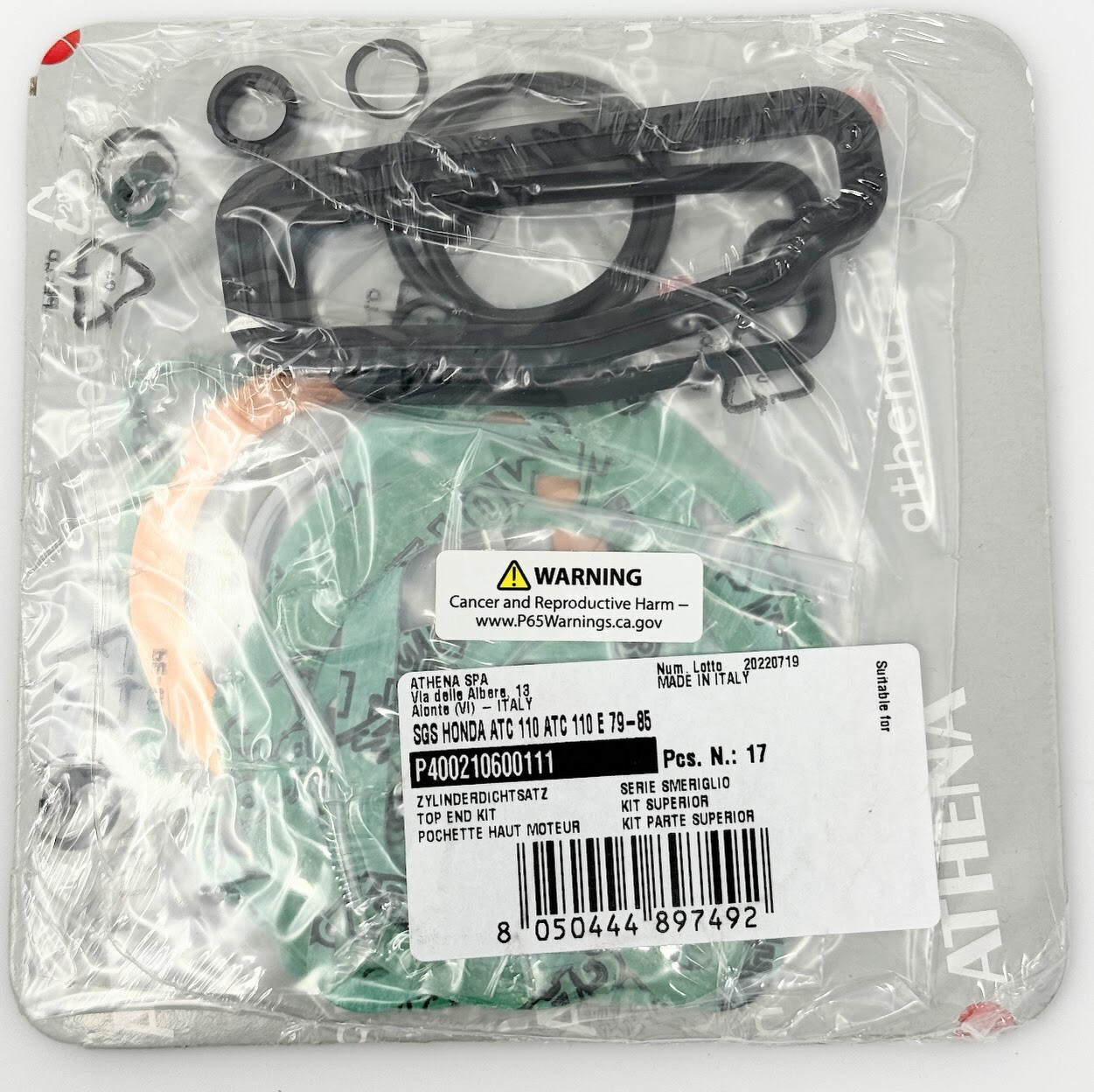 Athena - P400210600111 - Top End Gasket Kit For Honda ATC110 1979-1985