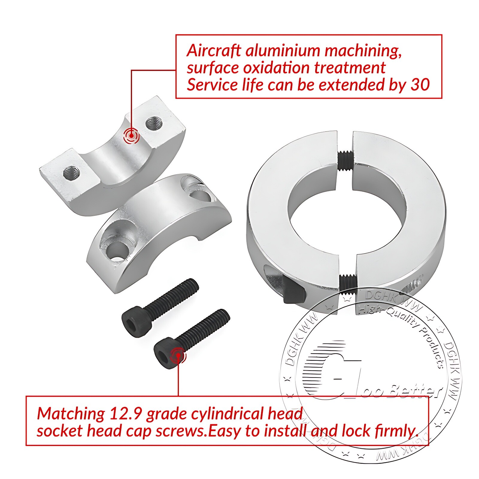 Shaft Collar Double Split Steel Metric Clamp Collars Aluminum Alloy 3mm-100mm