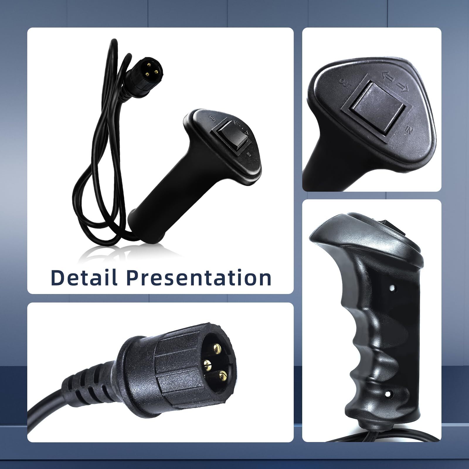 3 Prong Winch Remote Controller 12V 1.5M Wired for 6000-12000LB Winches