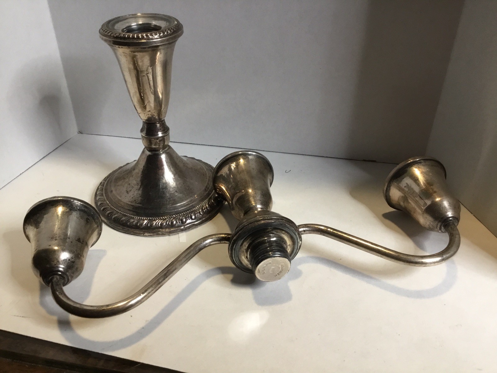 Sterling Silver Scrap Lot Duchin Candle Holder & Salt Shakers Weighted 620 Grams