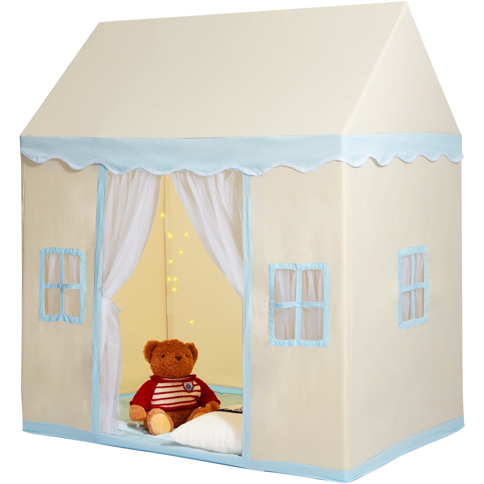 Kids Play Tent Kids Tent for 1-5 Years Old Toddler Tent with Mat and Lamp