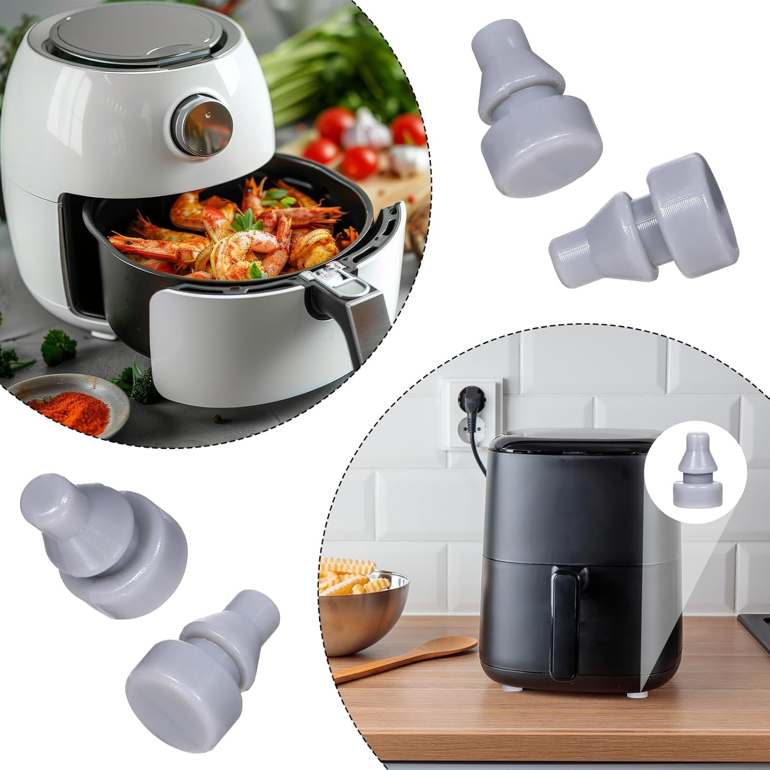 Rubber Feet for Slow Cookers, 12 Pcs Replacement Cookers Legs, Grey