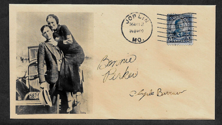 Bonnie & Clyde Collector's Envelope Original Period 1930s Stamp OP1199