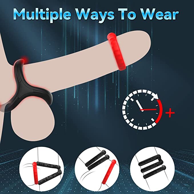 12PCS Cockring Set Silicone Erection Penis Ball Rings Adjustable Sex Toy For Men