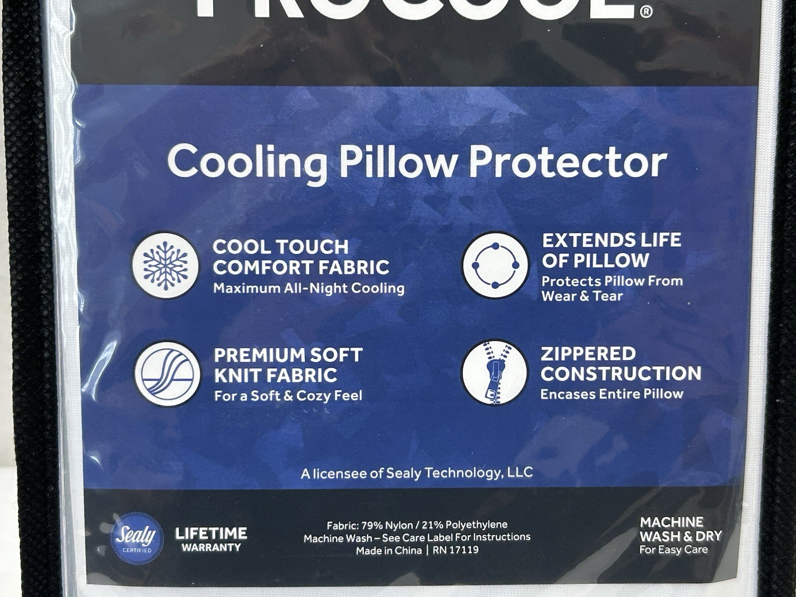 New Sealy PROCOOL Zippered Cooling Pillow Protector 2-Pack 20X36” KING MSRP $40