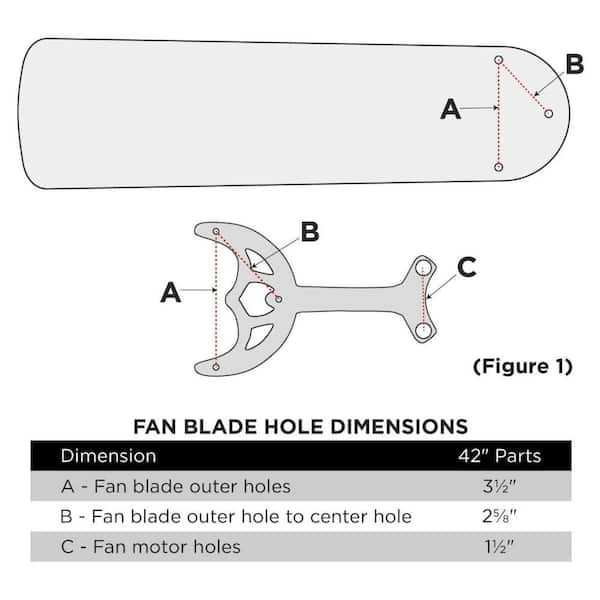 5 Pack- 42 Inch Ceiling Fan Blades Replacement, Reversible White / Bleached Oak