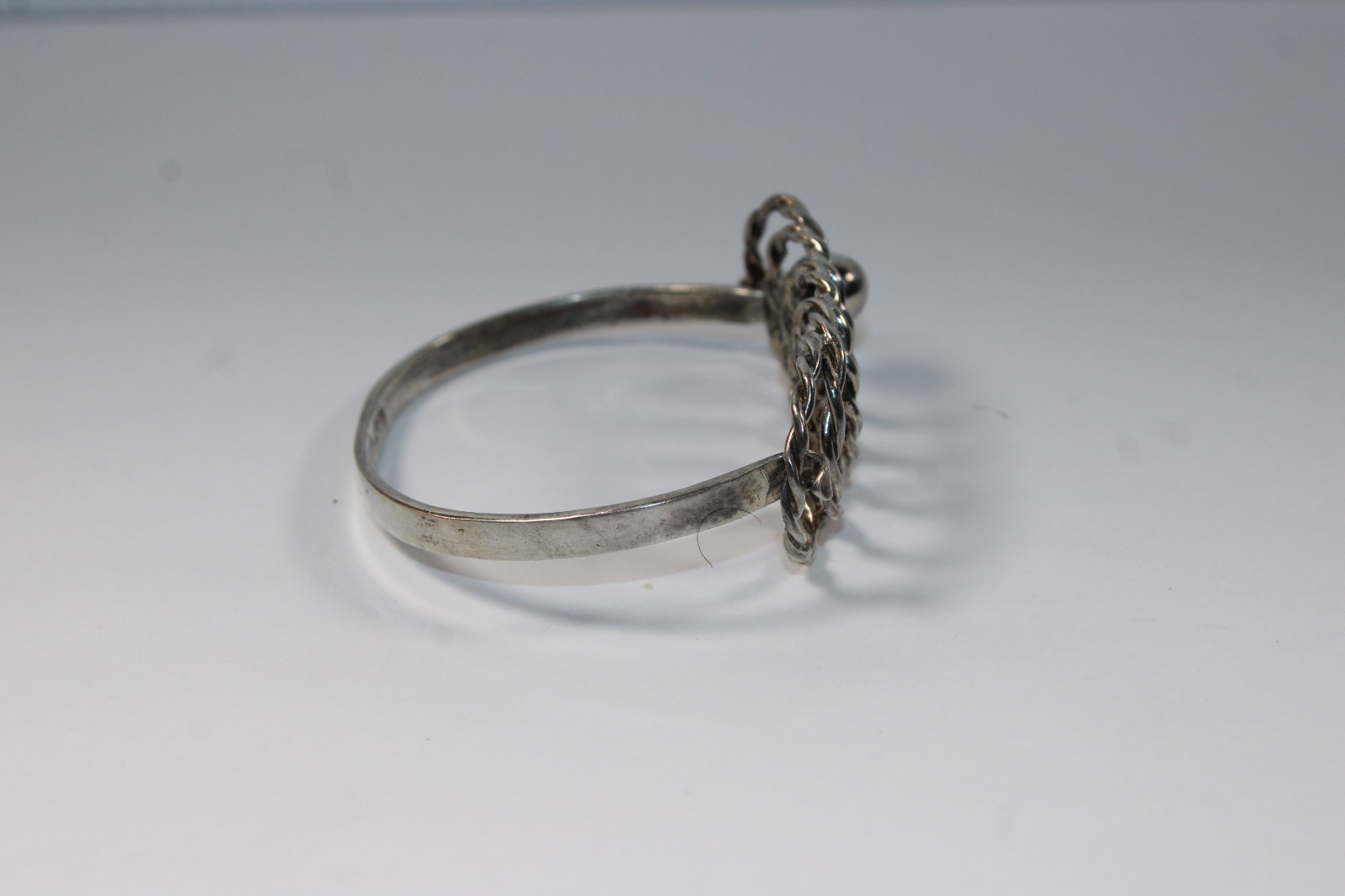 F. Balladares Taxco Sterling Silver Modernist Cuff Bracelet Signed 7" #0478