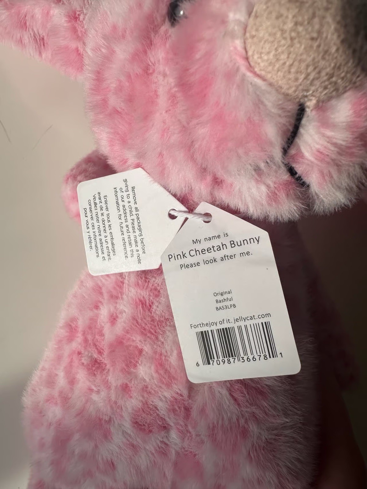 Jellycat Rare Pink Cheetah Bunny Soft NWT Stuffed Animal 2026