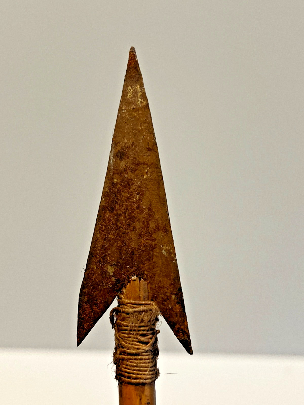 Original Native American Indian Arrow; Metal Tip; Feathers; Sinew; #E9