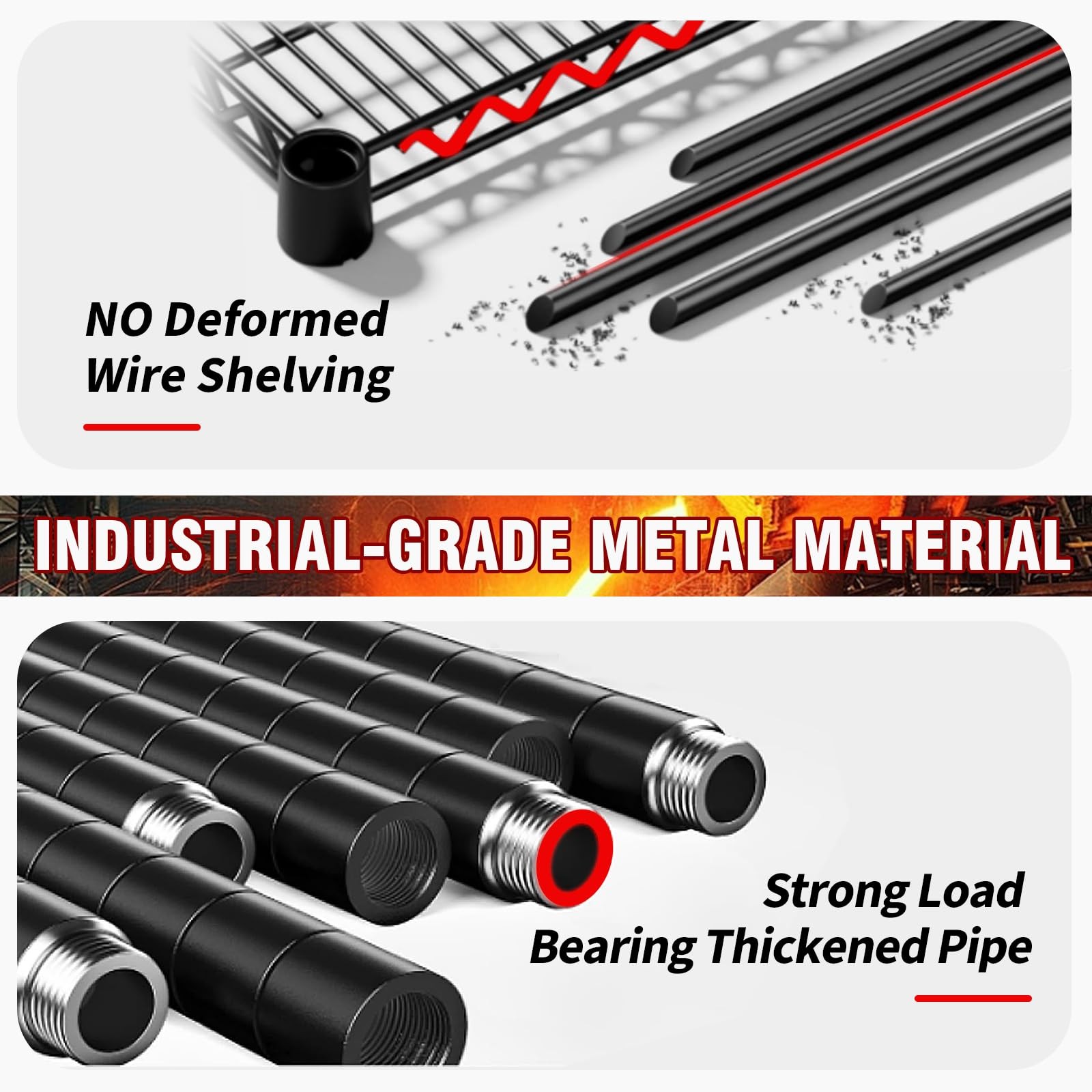 72"x59"x18" 4 Tier Adjustable Wire Metal Shelving Heavy-Duty Storage Unit 2640Lb