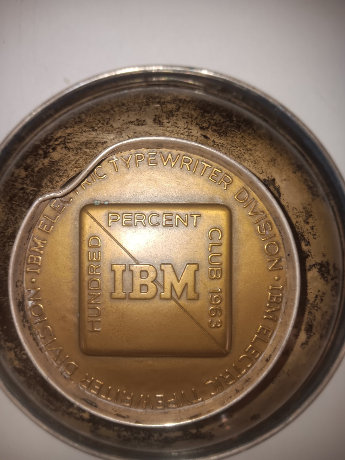 Vintage CARTIER STERLING SILVER IBM 100 percent club commemorative dish 1963