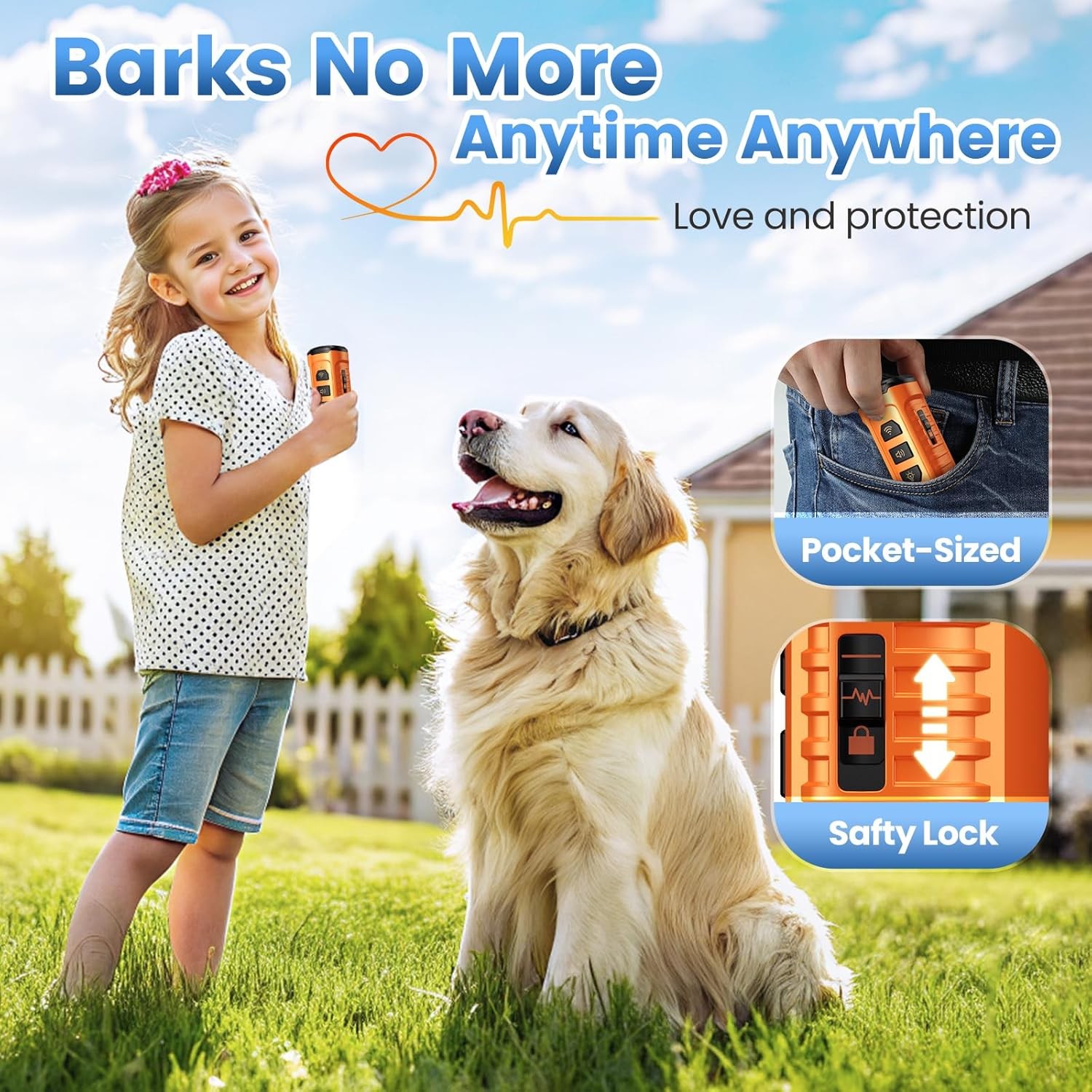 Dog Bark Deterrent Device 3X Anti Barking Device for Dogs, 5 Modes Stop Neighbor