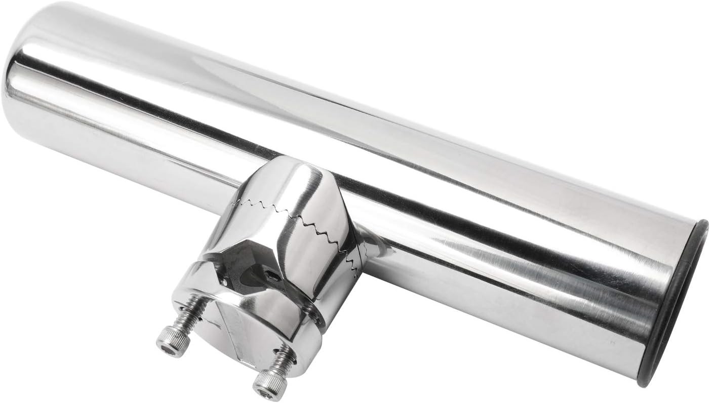 2Pcs Stainless Steel Rod Holders Clamp on Fishing Rod Holder for Rail 7/8" to 1"