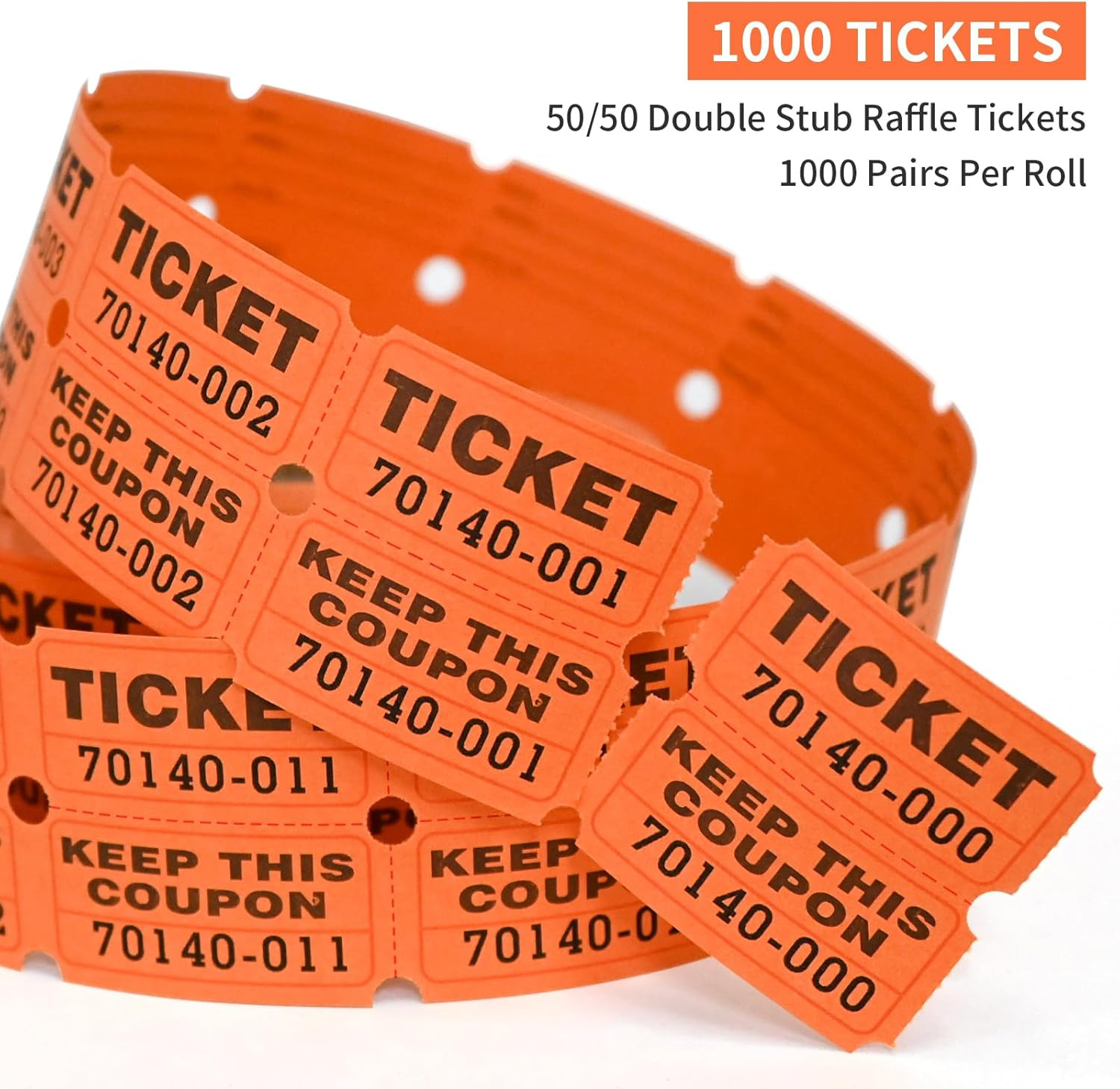 Raffle Tickets Double Rolls 1000 per Roll 50/55 Raffle Tickets for Events,Carniv