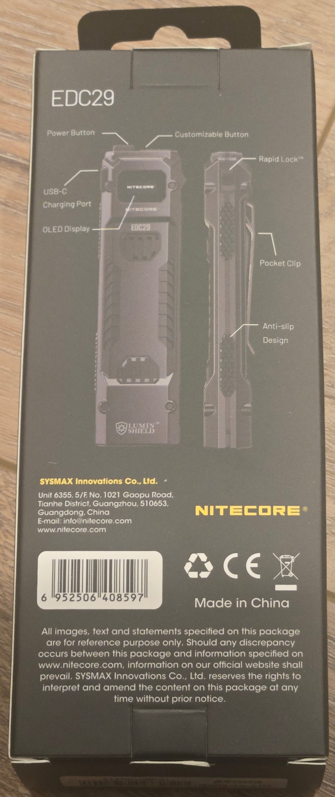 Nitecore EDC29 6,500 Lumens Ultra Slim High Performance Flashlight