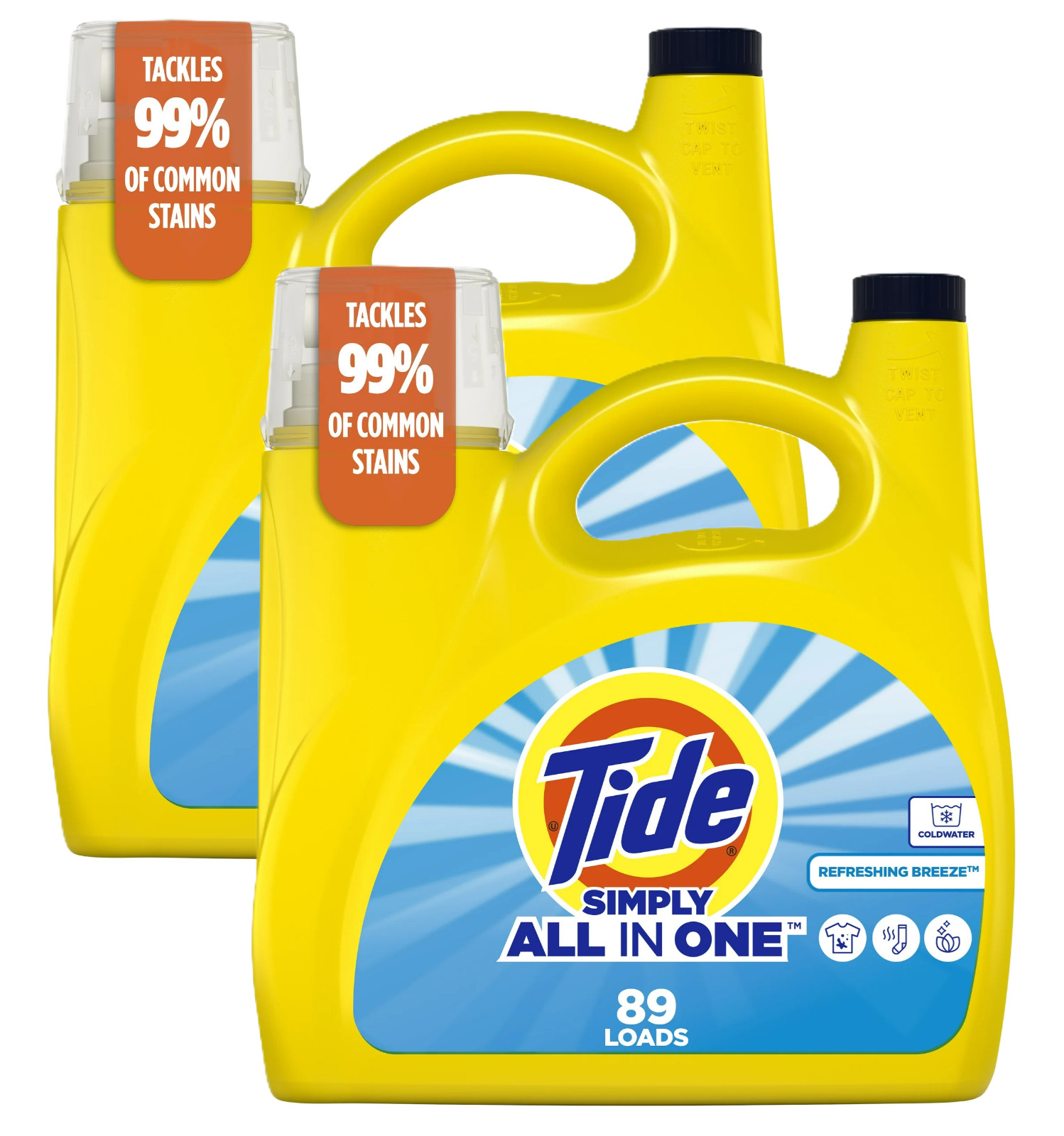 Tide Simply Liquid Laundry Detergent Refreshing Breeze Scent 117 fl oz 89 Loads