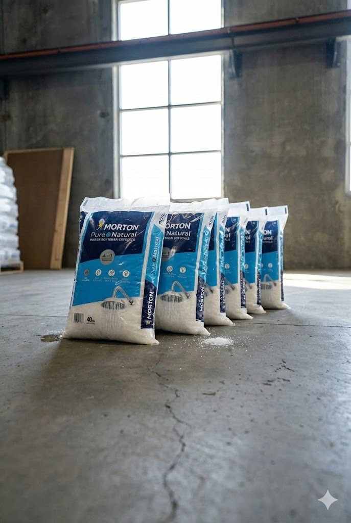5 Pack Morton Pure and Natural Water Softener Salt Crystals 40lb Bag High Purity