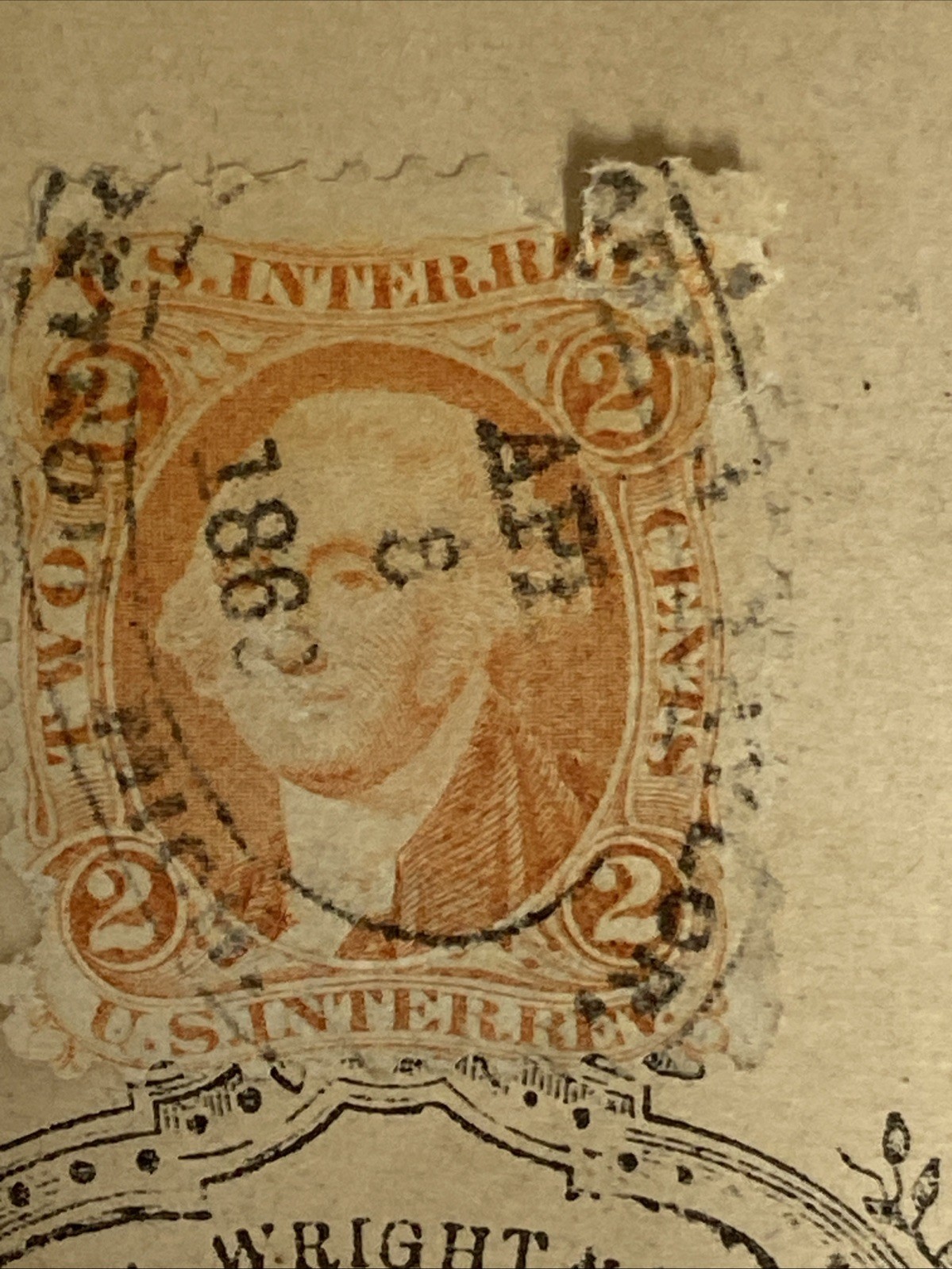 CDV Abraham Lincoln 1862 Stamp C.H. Wright Authentic Original Rare ￼