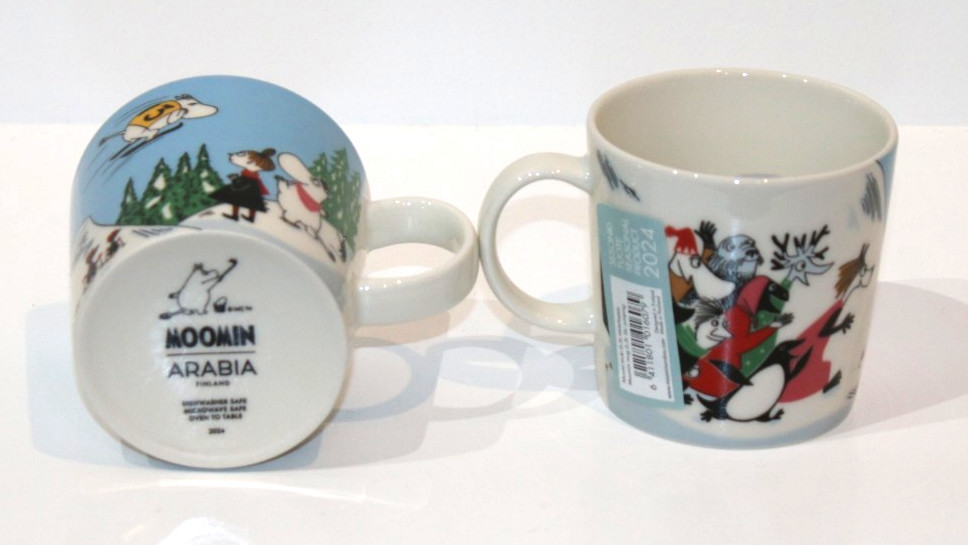Moomin Arabia coffee mug winter 2024 seasonal edition "ski jumping"
