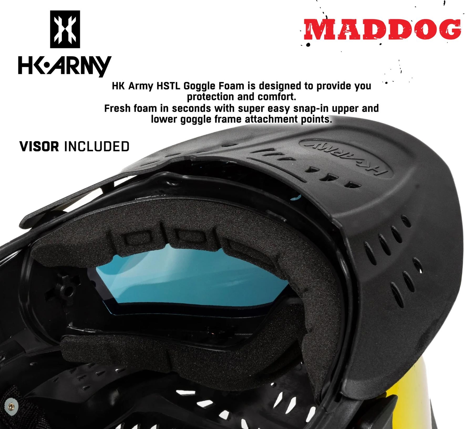 Maddog HK Army HSTL Paintball Mask Airsoft Goggle w/ Thermal Anti-Fog FIRE Lens
