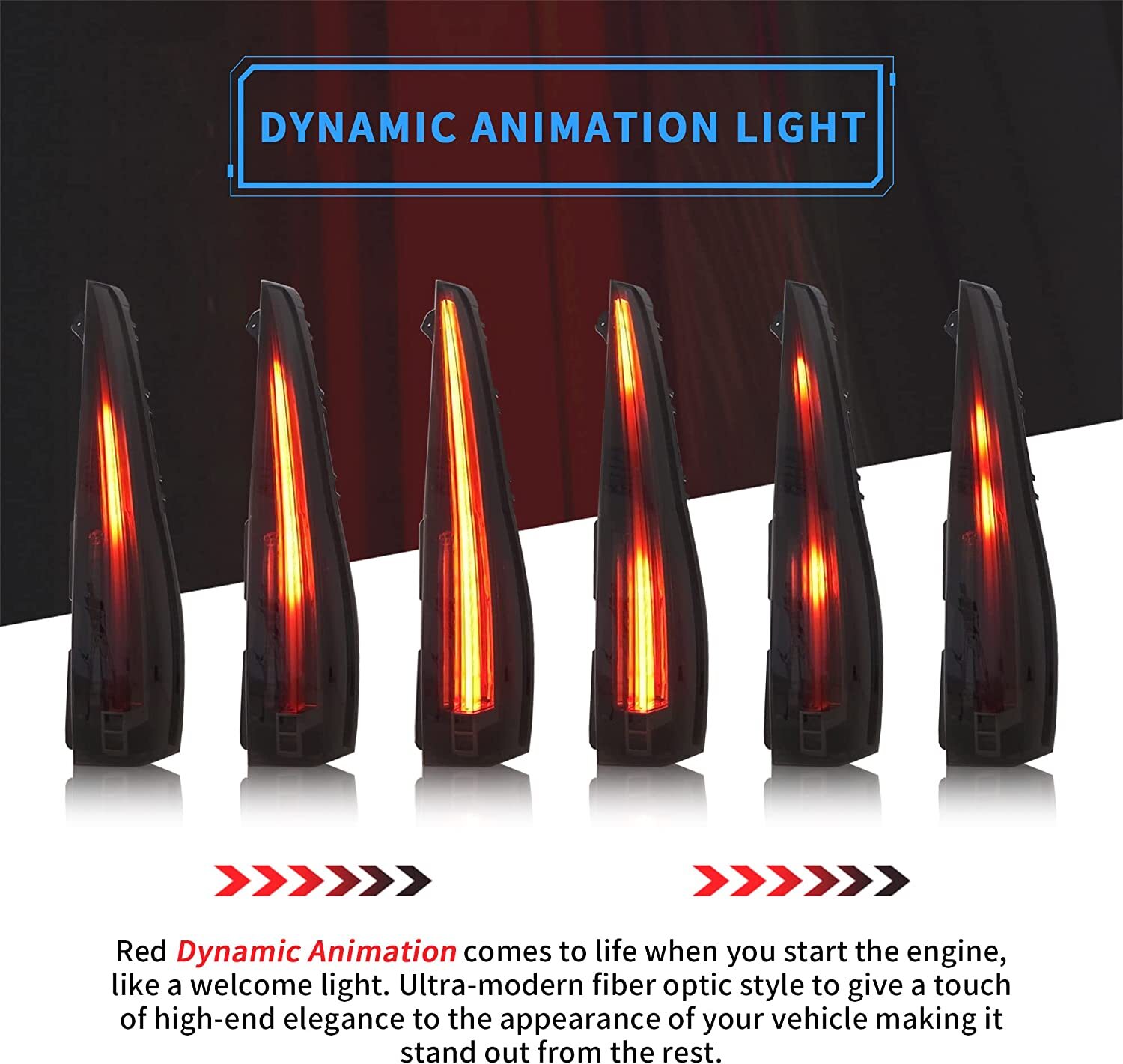 VLAND Clear LED Rear Tail Lights For 07-2014 Chevy Tahoe Suburban 1500/GMC Yukon