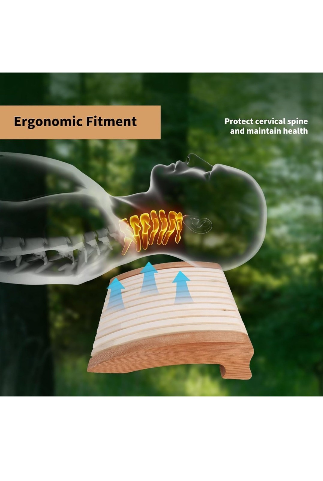 Wood Headrest Sauna Pillow Neck Support Sauna Steam Room Accessories for Shower