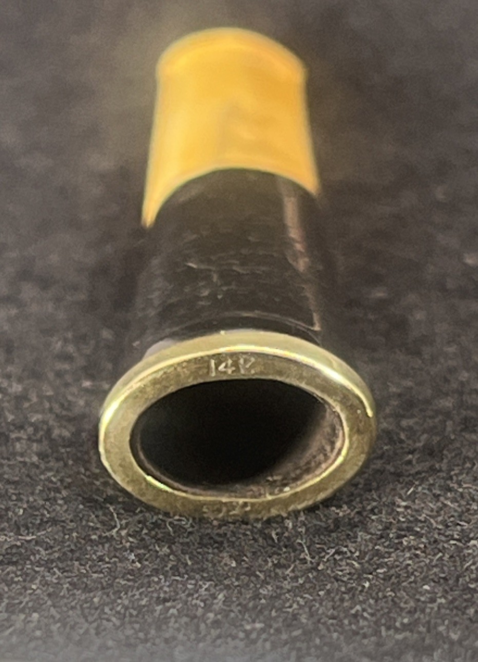 Antique 14k Gold Tip Cigarette Holder Ebony & Bone Shaft Size 3.00”