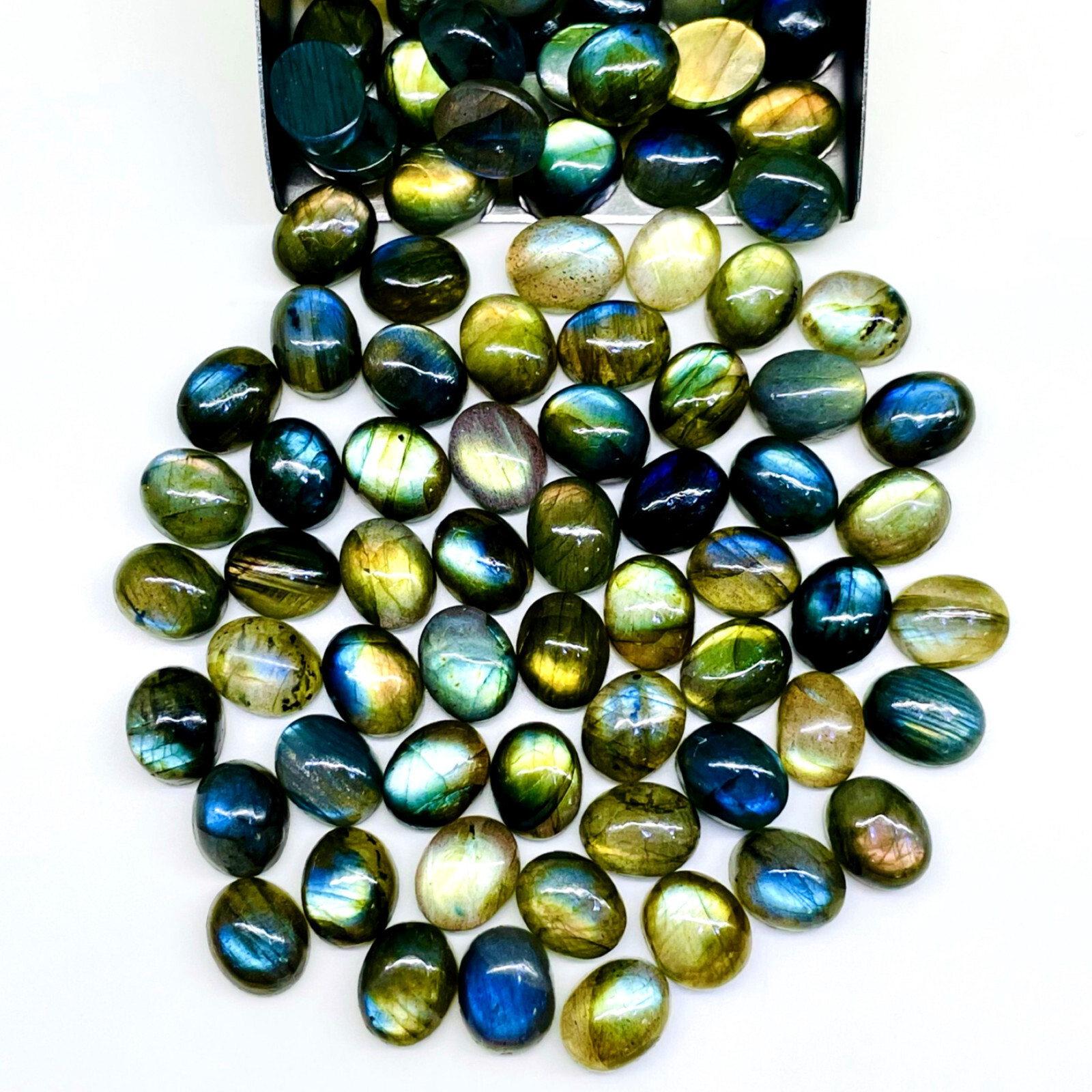 30 Pcs Natural Labradorite 10x8mm Oval Flashy Loose Gemstones Wholesale Lot
