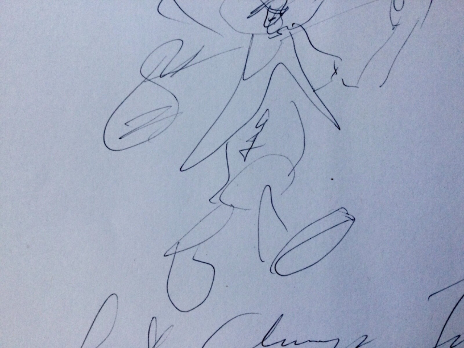 FATS DOMINO 1928-2017 rare hand drawn sketch signed.