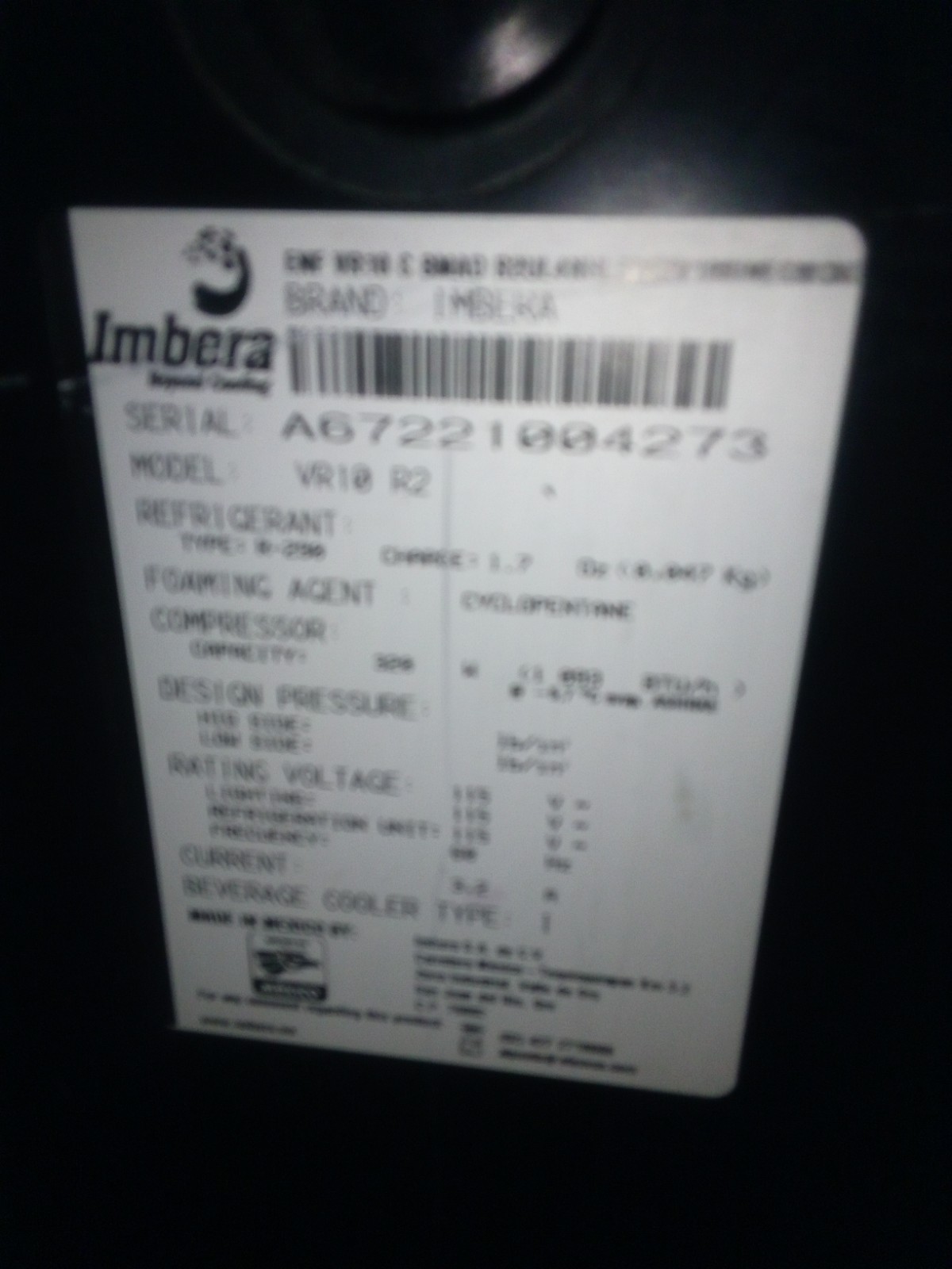 Imbera VR10 R2 Monster Energy Freestanding Refrigerator LED Lighting