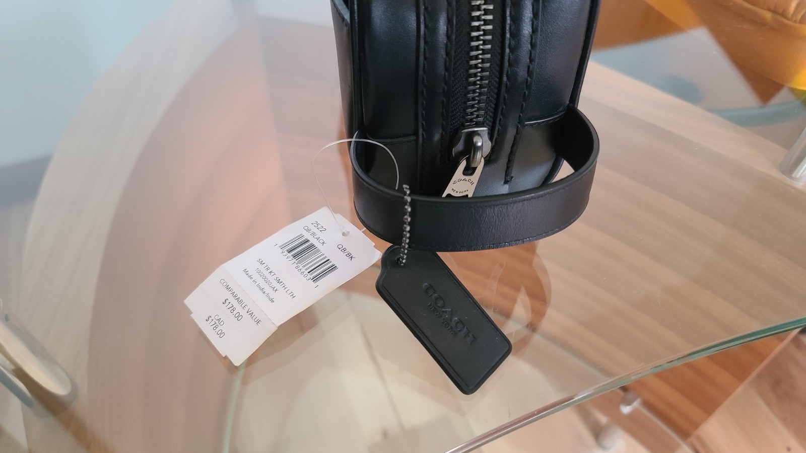 Coach Smooth Black Leather Small Travel Kit 2522 New York NWT 8 3/4" X 5"