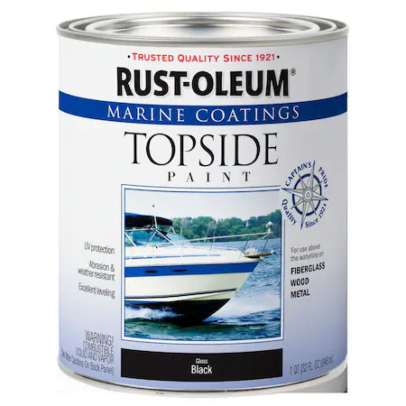 Rust-Oleum 207006 Marine Coatings Topside Paint, Gloss, Black, 1 Quart