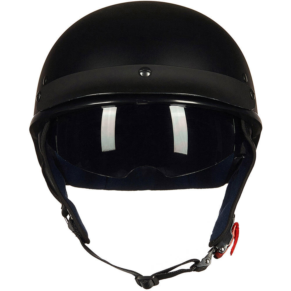 ILM Refurbished Black Motorcycle Vintage Half Helmet Open Face Sun Visor DOT