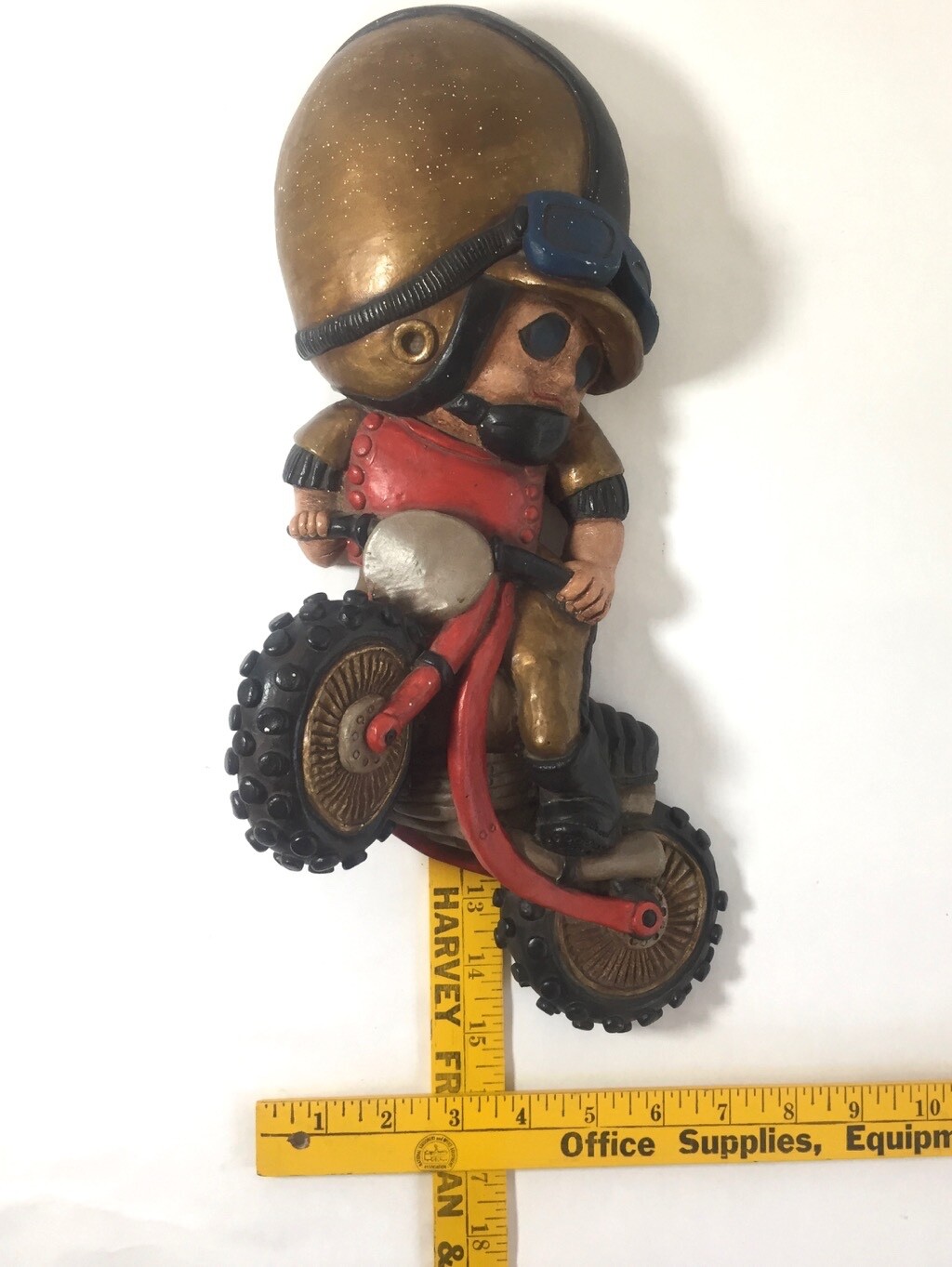 Apsit Bros California Motorcycle Motocross Chalkware Sculpture 70’s 15 Inches