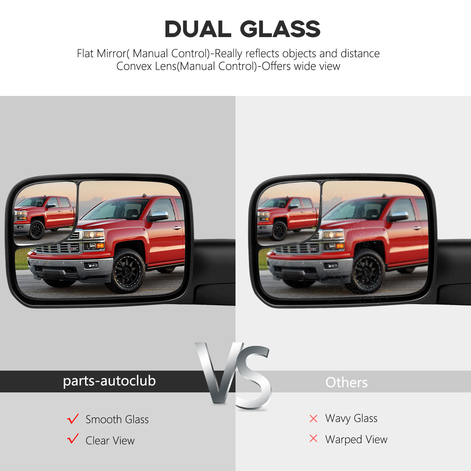 Left+Right 1994-2001 Dodge RAM 1500 94-02 2500/3500 Flip Up Manual Tow Mirrors