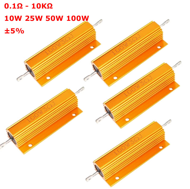 RX24 10~100W 0.1Ω-10KΩ Aluminum Metal Housing High Performance Heatsink Resistor